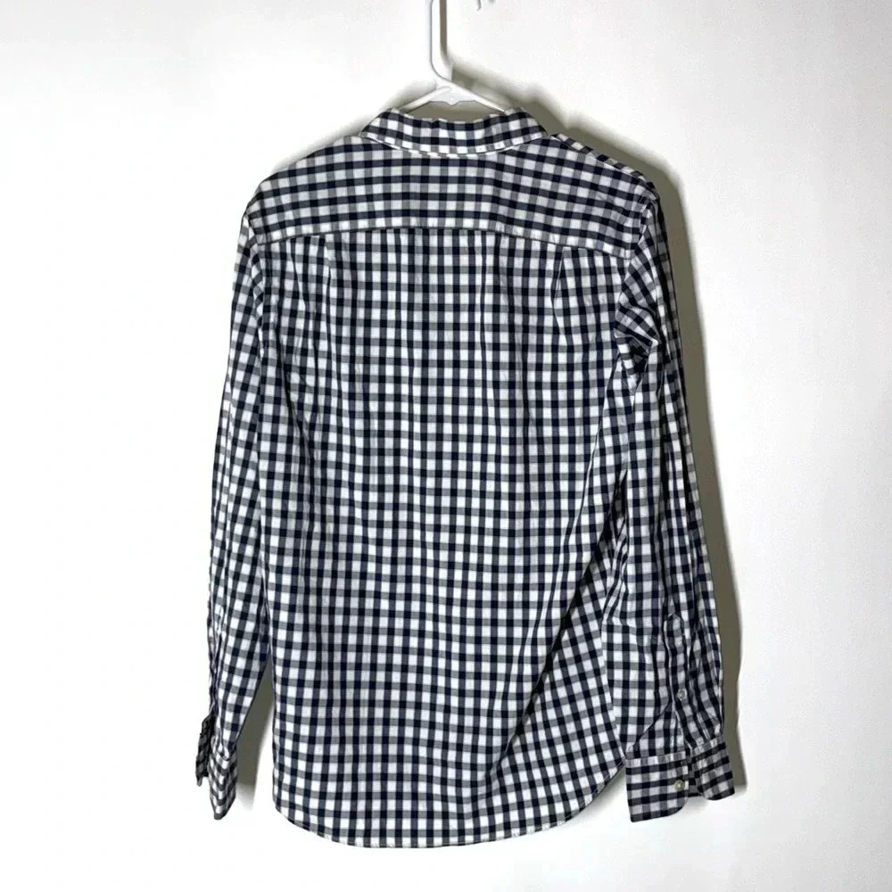 J. Crew Mens Plaid Check Slim Fit Button Front Shirt Size Small
